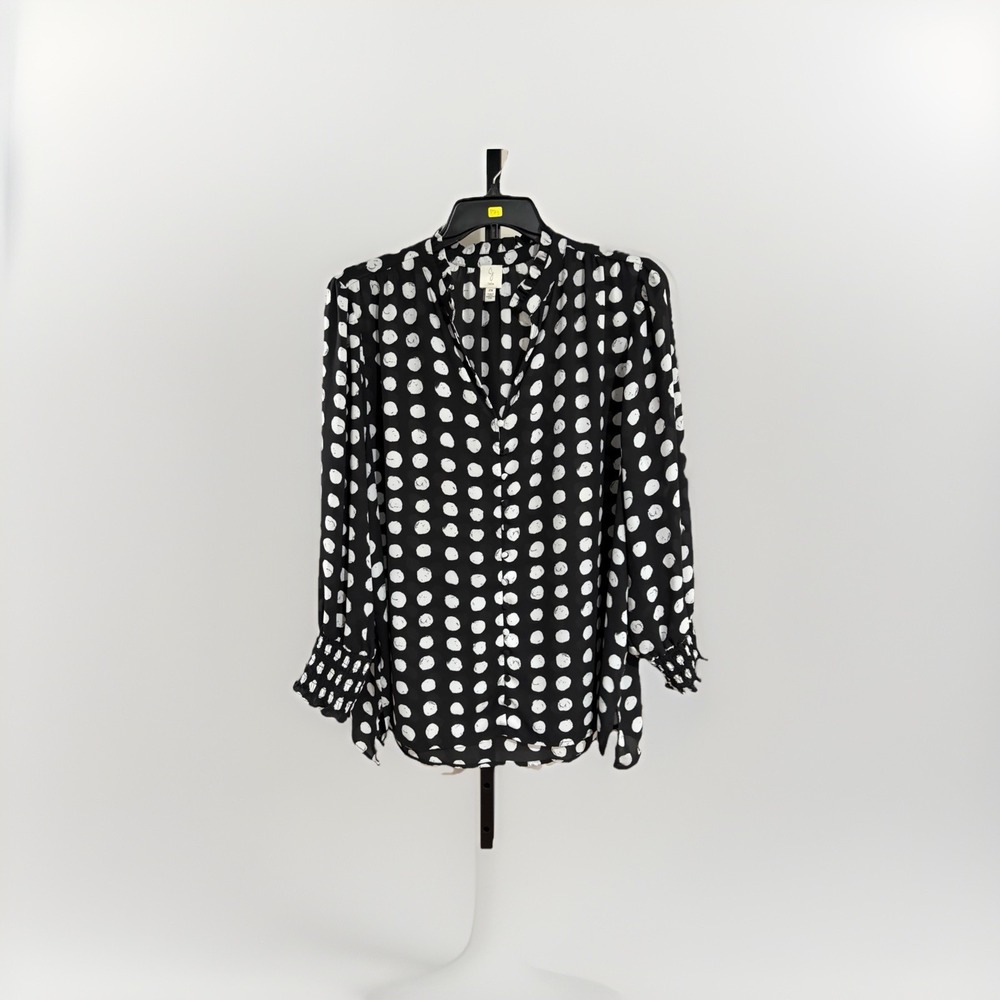 joie j womens blouse shirt top loose cover black white sz 2X designer EUC C95